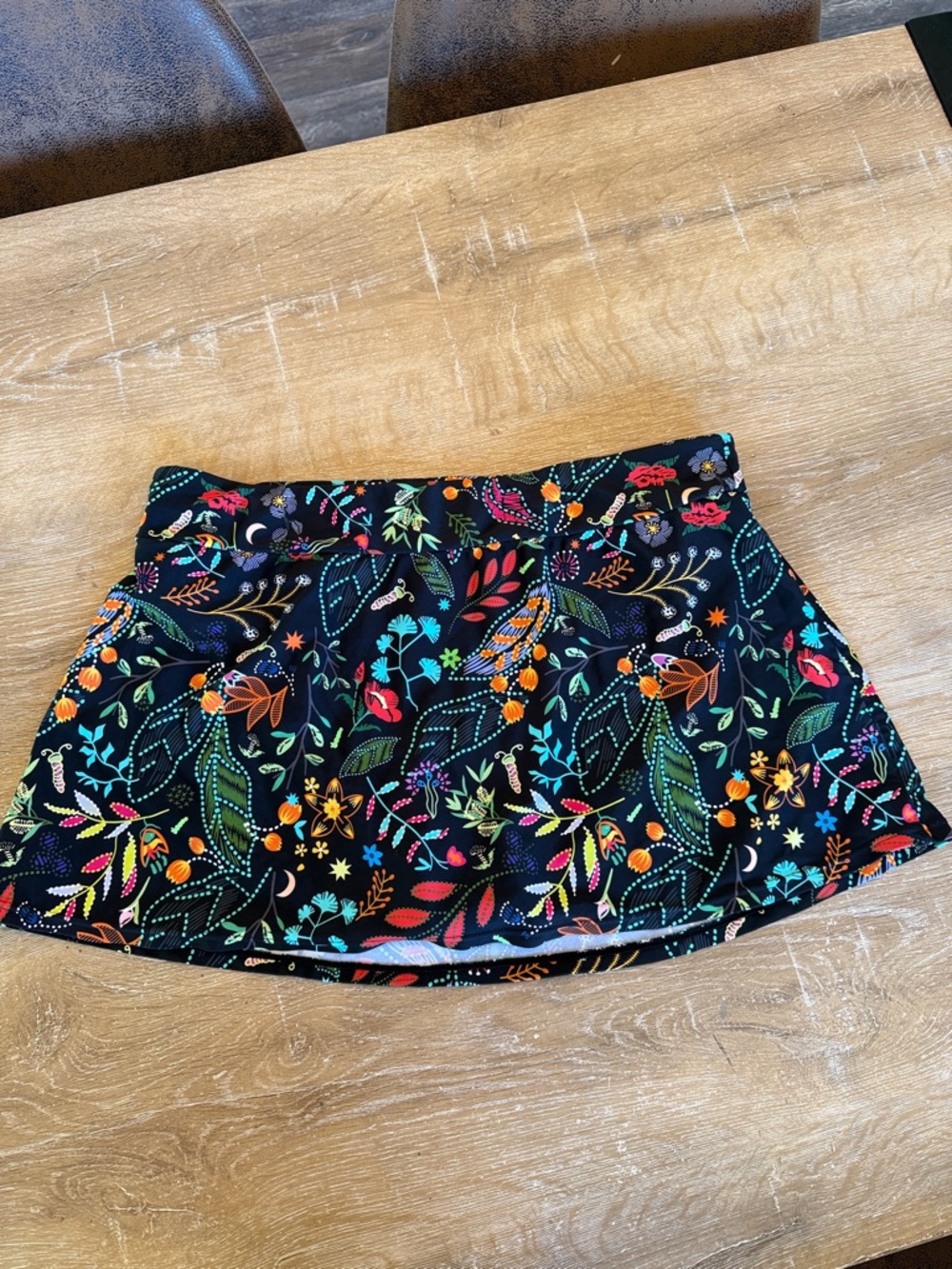 Amazon Women’s Black Floral Swim Skirt Bikini Bottom